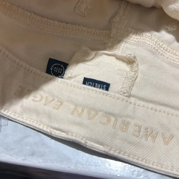 American Eagle AE Dreamy Drape Super High Rise Baggy Wide Leg Pant Stretch Cream - Picture 8 of 10